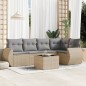 vidaXL 6-tlg. Garten-Sofagarnitur mit Kissen Beige Poly Rattan vidaXL 6-tlg. Garten-Sofagarnitur mit Kissen Beige Poly Rattan