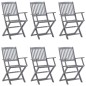 vidaXL Klappbare Gartenstühle 6 Stk. mit Sitzkissen Massivholz Akazie vidaXL Klappbare Gartenstühle 6 Stk. mit Sitzkissen Massivholz Akazie