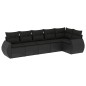 vidaXL 6-tlg. Garten-Sofagarnitur mit Kissen Schwarz Poly Rattan vidaXL 6-tlg. Garten-Sofagarnitur mit Kissen Schwarz Poly Rattan