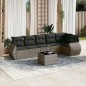 vidaXL 7-tlg. Garten-Sofagarnitur mit Kissen Grau Poly Rattan vidaXL 7-tlg. Garten-Sofagarnitur mit Kissen Grau Poly Rattan