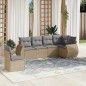 vidaXL 6-tlg. Garten-Sofagarnitur mit Kissen Beige Poly Rattan vidaXL 6-tlg. Garten-Sofagarnitur mit Kissen Beige Poly Rattan