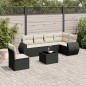 vidaXL 7-tlg. Garten-Sofagarnitur mit Kissen Schwarz Poly Rattan vidaXL 7-tlg. Garten-Sofagarnitur mit Kissen Schwarz Poly Rattan