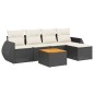 vidaXL 6-tlg. Garten-Sofagarnitur mit Kissen Schwarz Poly Rattan vidaXL 6-tlg. Garten-Sofagarnitur mit Kissen Schwarz Poly Rattan