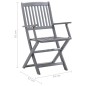 vidaXL Klappbare Gartenstühle 6 Stk. mit Sitzkissen Massivholz Akazie vidaXL Klappbare Gartenstühle 6 Stk. mit Sitzkissen Massivholz Akazie