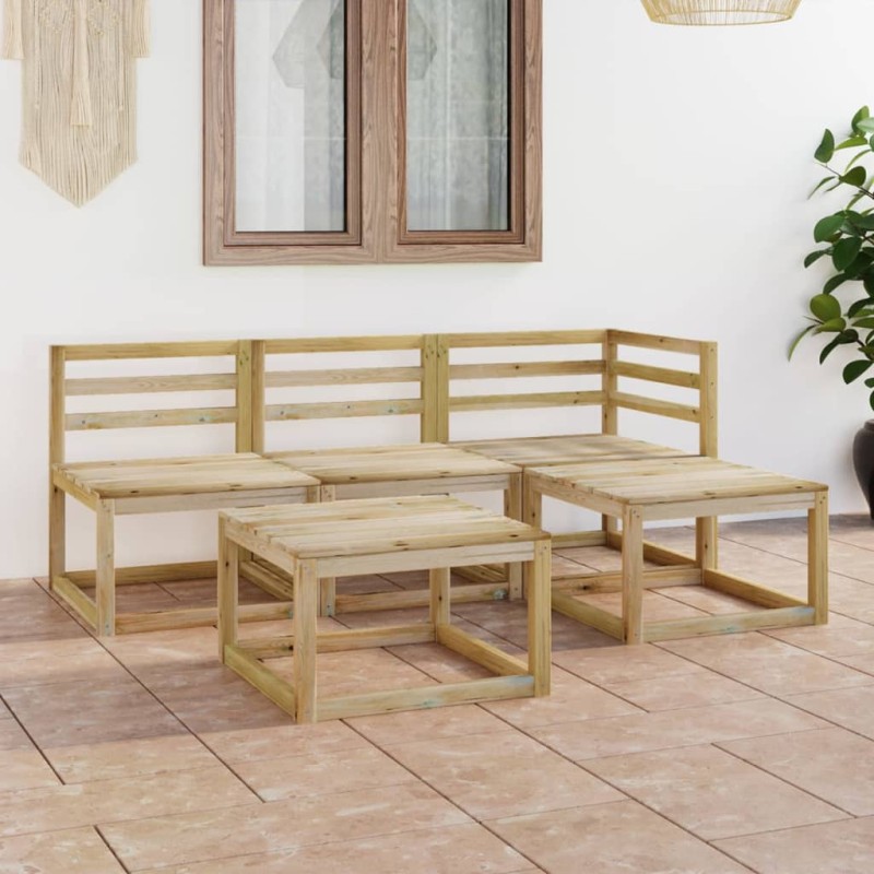 5-tlg. Garten-Lounge-Set Grün Imprägniertes Kiefernholz 5-tlg. Garten-Lounge-Set Grün Imprägniertes Kiefernholz