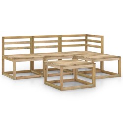 5-tlg. Garten-Lounge-Set Grün Imprägniertes Kiefernholz