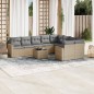vidaXL 10-tlg. Garten-Sofagarnitur mit Kissen Beige Poly Rattan vidaXL 10-tlg. Garten-Sofagarnitur mit Kissen Beige Poly Rattan