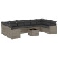 vidaXL 11-tlg. Garten-Sofagarnitur mit Kissen Grau Poly Rattan vidaXL 11-tlg. Garten-Sofagarnitur mit Kissen Grau Poly Rattan