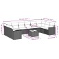 vidaXL 11-tlg. Garten-Sofagarnitur mit Kissen Grau Poly Rattan vidaXL 11-tlg. Garten-Sofagarnitur mit Kissen Grau Poly Rattan