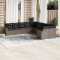 vidaXL 10-tlg. Garten-Sofagarnitur mit Kissen Grau Poly Rattan vidaXL 10-tlg. Garten-Sofagarnitur mit Kissen Grau Poly Rattan