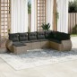 vidaXL 8-tlg. Garten-Sofagarnitur mit Kissen Grau Poly Rattan vidaXL 8-tlg. Garten-Sofagarnitur mit Kissen Grau Poly Rattan