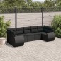 vidaXL 7-tlg. Garten-Sofagarnitur mit Kissen Schwarz Poly Rattan vidaXL 7-tlg. Garten-Sofagarnitur mit Kissen Schwarz Poly Rattan