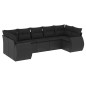 vidaXL 7-tlg. Garten-Sofagarnitur mit Kissen Schwarz Poly Rattan vidaXL 7-tlg. Garten-Sofagarnitur mit Kissen Schwarz Poly Rattan