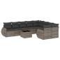 vidaXL 10-tlg. Garten-Sofagarnitur mit Kissen Grau Poly Rattan vidaXL 10-tlg. Garten-Sofagarnitur mit Kissen Grau Poly Rattan