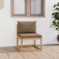 Garten-Mittelsofa mit Kissen Grün Imprägniertes Kiefernholz Garten-Mittelsofa mit Kissen Grün Imprägniertes Kiefernholz