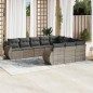 vidaXL 10-tlg. Garten-Sofagarnitur mit Kissen Grau Poly Rattan vidaXL 10-tlg. Garten-Sofagarnitur mit Kissen Grau Poly Rattan
