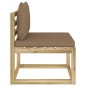 Garten-Mittelsofa mit Kissen Grün Imprägniertes Kiefernholz Garten-Mittelsofa mit Kissen Grün Imprägniertes Kiefernholz