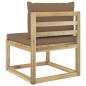 Garten-Mittelsofa mit Kissen Grün Imprägniertes Kiefernholz Garten-Mittelsofa mit Kissen Grün Imprägniertes Kiefernholz