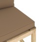 Garten-Mittelsofa mit Kissen Grün Imprägniertes Kiefernholz Garten-Mittelsofa mit Kissen Grün Imprägniertes Kiefernholz