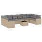 vidaXL 11-tlg. Garten-Sofagarnitur mit Kissen Beige Poly Rattan vidaXL 11-tlg. Garten-Sofagarnitur mit Kissen Beige Poly Rattan