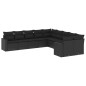 vidaXL 10-tlg. Garten-Sofagarnitur mit Kissen Schwarz Poly Rattan vidaXL 10-tlg. Garten-Sofagarnitur mit Kissen Schwarz Poly Rattan