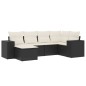 vidaXL 6-tlg. Garten-Sofagarnitur mit Kissen Schwarz Poly Rattan vidaXL 6-tlg. Garten-Sofagarnitur mit Kissen Schwarz Poly Rattan
