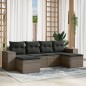 vidaXL 6-tlg. Garten-Sofagarnitur mit Kissen Grau Poly Rattan vidaXL 6-tlg. Garten-Sofagarnitur mit Kissen Grau Poly Rattan