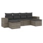 vidaXL 6-tlg. Garten-Sofagarnitur mit Kissen Grau Poly Rattan vidaXL 6-tlg. Garten-Sofagarnitur mit Kissen Grau Poly Rattan