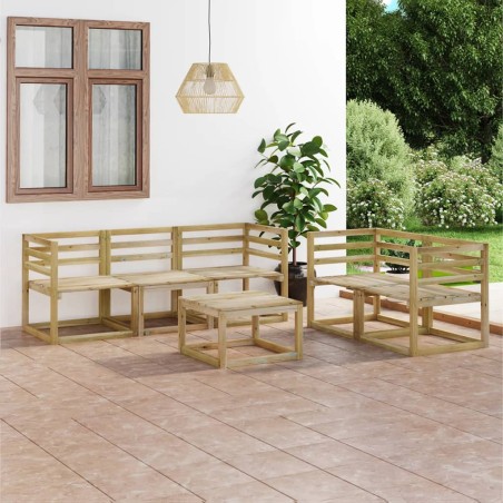vidaXL 6-tlg. Garten-Lounge-Set Grün Imprägniertes Kiefernholz