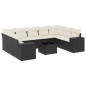 vidaXL 10-tlg. Garten-Sofagarnitur mit Kissen Schwarz Poly Rattan vidaXL 10-tlg. Garten-Sofagarnitur mit Kissen Schwarz Poly Rattan