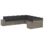 vidaXL 10-tlg. Garten-Sofagarnitur mit Kissen Grau Poly Rattan vidaXL 10-tlg. Garten-Sofagarnitur mit Kissen Grau Poly Rattan