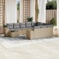 vidaXL 11-tlg. Garten-Sofagarnitur mit Kissen Beige Poly Rattan vidaXL 11-tlg. Garten-Sofagarnitur mit Kissen Beige Poly Rattan