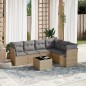 vidaXL 7-tlg. Garten-Sofagarnitur mit Kissen Beige Poly Rattan vidaXL 7-tlg. Garten-Sofagarnitur mit Kissen Beige Poly Rattan