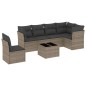 vidaXL 7-tlg. Garten-Sofagarnitur mit Kissen Grau Poly Rattan vidaXL 7-tlg. Garten-Sofagarnitur mit Kissen Grau Poly Rattan