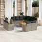 vidaXL 12-tlg. Garten-Sofagarnitur mit Kissen Grau Poly Rattan vidaXL 12-tlg. Garten-Sofagarnitur mit Kissen Grau Poly Rattan