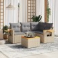 vidaXL 5-tlg. Garten-Sofagarnitur mit Kissen Beige Poly Rattan vidaXL 5-tlg. Garten-Sofagarnitur mit Kissen Beige Poly Rattan