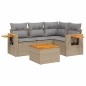 vidaXL 5-tlg. Garten-Sofagarnitur mit Kissen Beige Poly Rattan vidaXL 5-tlg. Garten-Sofagarnitur mit Kissen Beige Poly Rattan