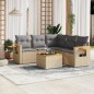 vidaXL 6-tlg. Garten-Sofagarnitur mit Kissen Beige Poly Rattan vidaXL 6-tlg. Garten-Sofagarnitur mit Kissen Beige Poly Rattan