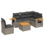 vidaXL 6-tlg. Garten-Sofagarnitur mit Kissen Grau Poly Rattan vidaXL 6-tlg. Garten-Sofagarnitur mit Kissen Grau Poly Rattan