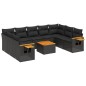 vidaXL 10-tlg. Garten-Sofagarnitur mit Kissen Schwarz Poly Rattan vidaXL 10-tlg. Garten-Sofagarnitur mit Kissen Schwarz Poly Rattan