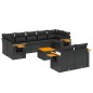 vidaXL 10-tlg. Garten-Sofagarnitur mit Kissen Schwarz Poly Rattan vidaXL 10-tlg. Garten-Sofagarnitur mit Kissen Schwarz Poly Rattan
