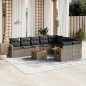 vidaXL 10-tlg. Garten-Sofagarnitur mit Kissen Grau Poly Rattan vidaXL 10-tlg. Garten-Sofagarnitur mit Kissen Grau Poly Rattan
