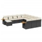 vidaXL 11-tlg. Garten-Sofagarnitur mit Kissen Schwarz Poly Rattan vidaXL 11-tlg. Garten-Sofagarnitur mit Kissen Schwarz Poly Rattan