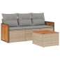 vidaXL 4-tlg. Garten-Sofagarnitur mit Kissen Beige Poly Rattan vidaXL 4-tlg. Garten-Sofagarnitur mit Kissen Beige Poly Rattan