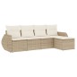 vidaXL 5-tlg. Garten-Sofagarnitur mit Kissen Beige Poly Rattan vidaXL 5-tlg. Garten-Sofagarnitur mit Kissen Beige Poly Rattan