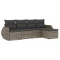 vidaXL 5-tlg. Garten-Sofagarnitur mit Kissen Grau Poly Rattan vidaXL 5-tlg. Garten-Sofagarnitur mit Kissen Grau Poly Rattan