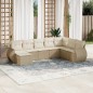 vidaXL 8-tlg. Garten-Sofagarnitur mit Kissen Beige Poly Rattan vidaXL 8-tlg. Garten-Sofagarnitur mit Kissen Beige Poly Rattan