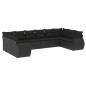 vidaXL 10-tlg. Garten-Sofagarnitur mit Kissen Schwarz Poly Rattan vidaXL 10-tlg. Garten-Sofagarnitur mit Kissen Schwarz Poly Rattan