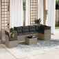 vidaXL 7-tlg. Garten-Sofagarnitur mit Kissen Grau Poly Rattan vidaXL 7-tlg. Garten-Sofagarnitur mit Kissen Grau Poly Rattan