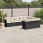 vidaXL 10-tlg. Garten-Sofagarnitur mit Kissen Schwarz Poly Rattan vidaXL 10-tlg. Garten-Sofagarnitur mit Kissen Schwarz Poly Rattan